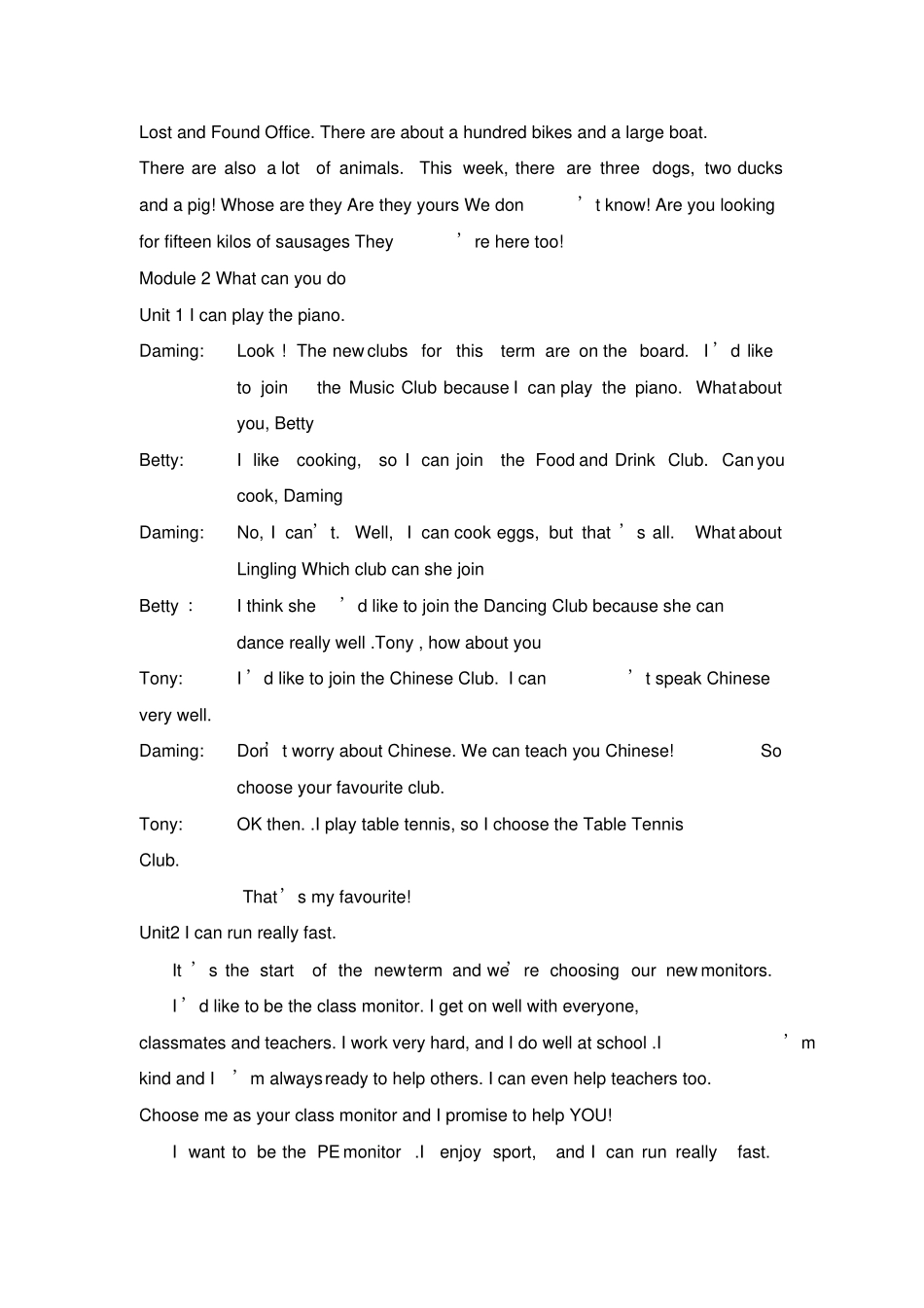 新外研版七年级下英语全册课文电子版_第2页