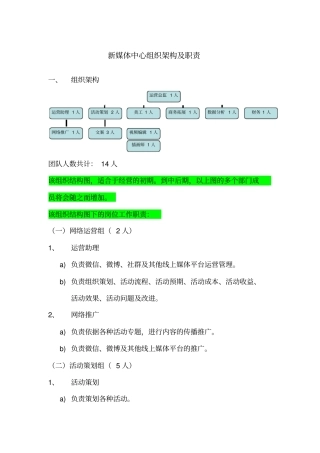 新媒体架构及岗位职责