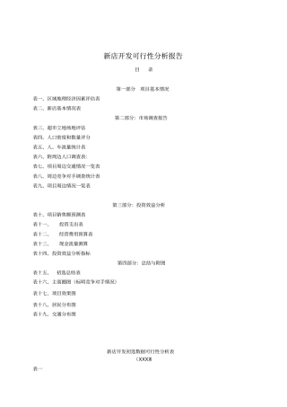 新店开发可行性分析报告