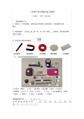 新教材教科版二年级下册科学期末复习资料全册知识点总结