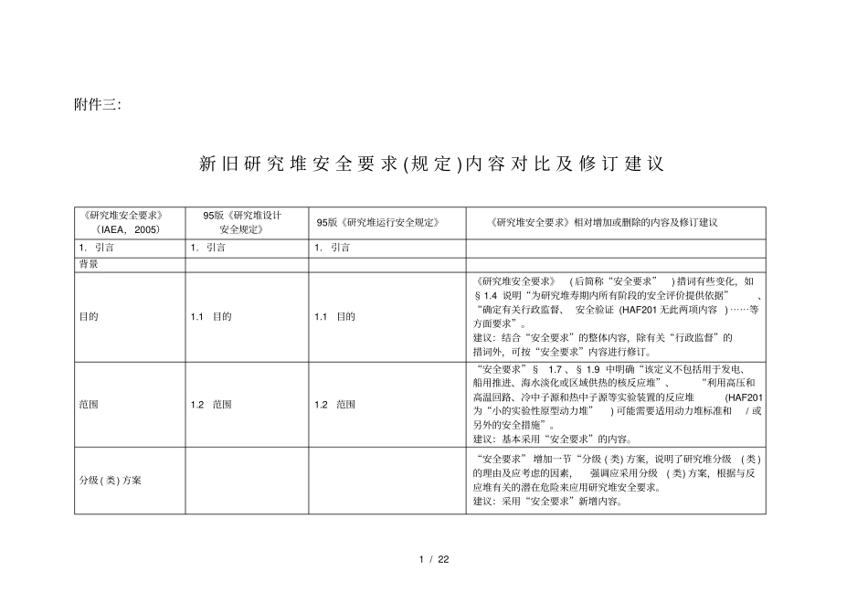 新旧研究堆安全规定章节对比_第1页