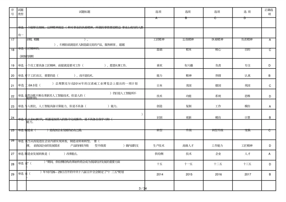 新时代工匠精神塑造题库_第3页