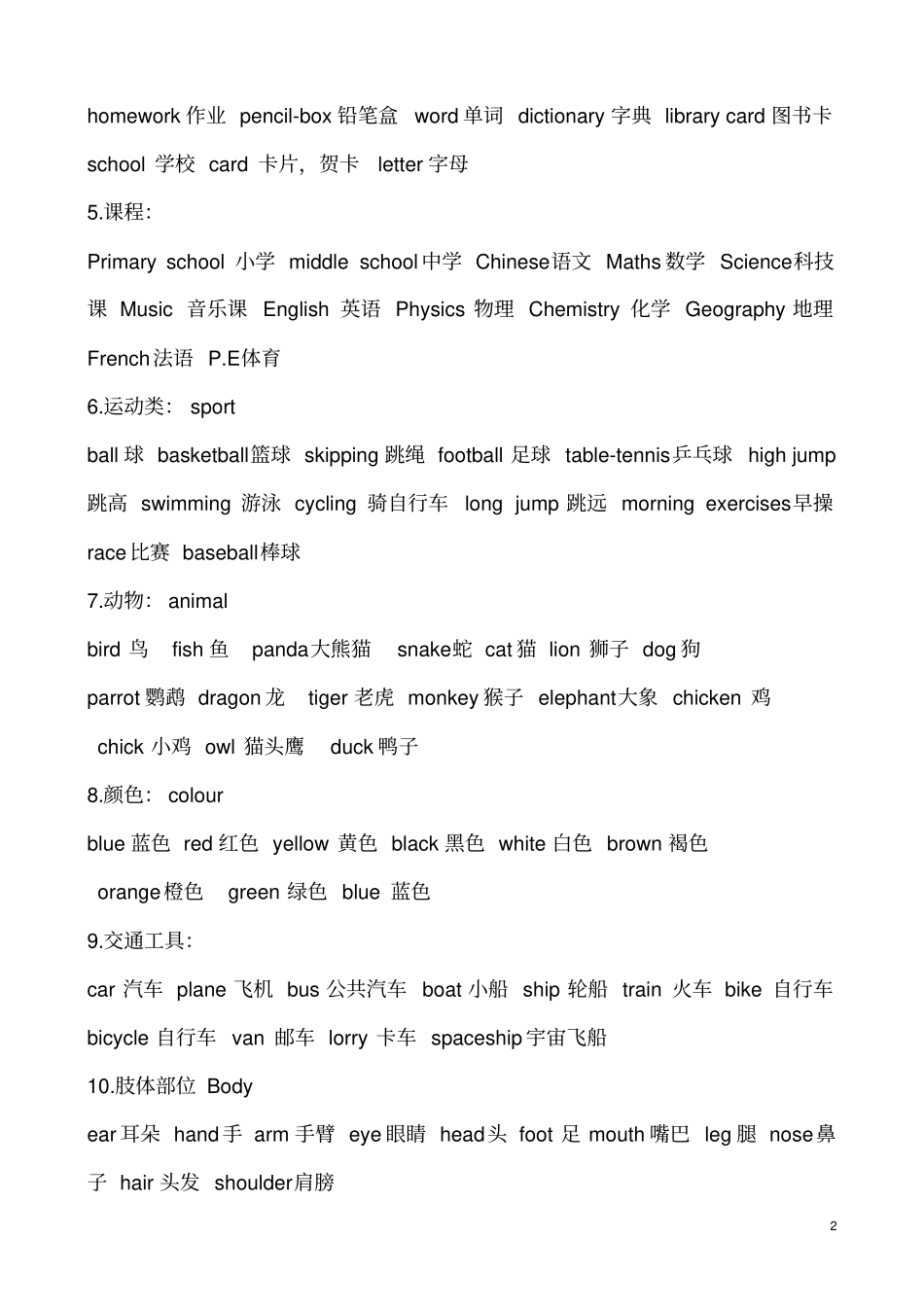 新标准英语小学总复习汇总_第2页