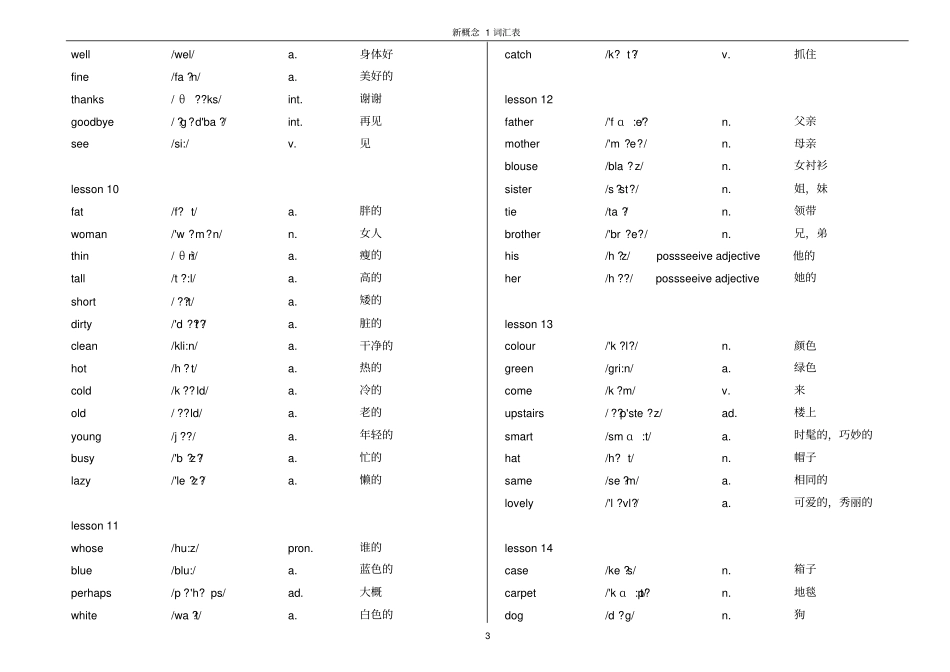 新概念1单词打印版_第3页
