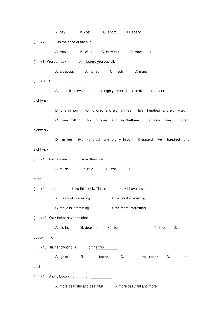 新概念一册练习题l11112_第3页