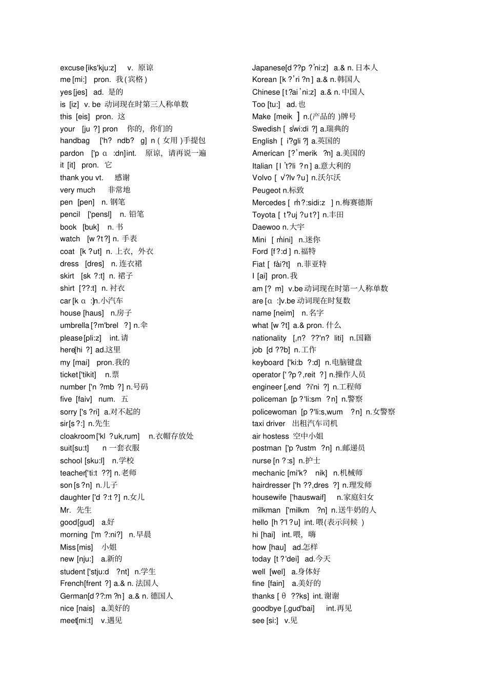 新概念第一册单词带音标_第1页