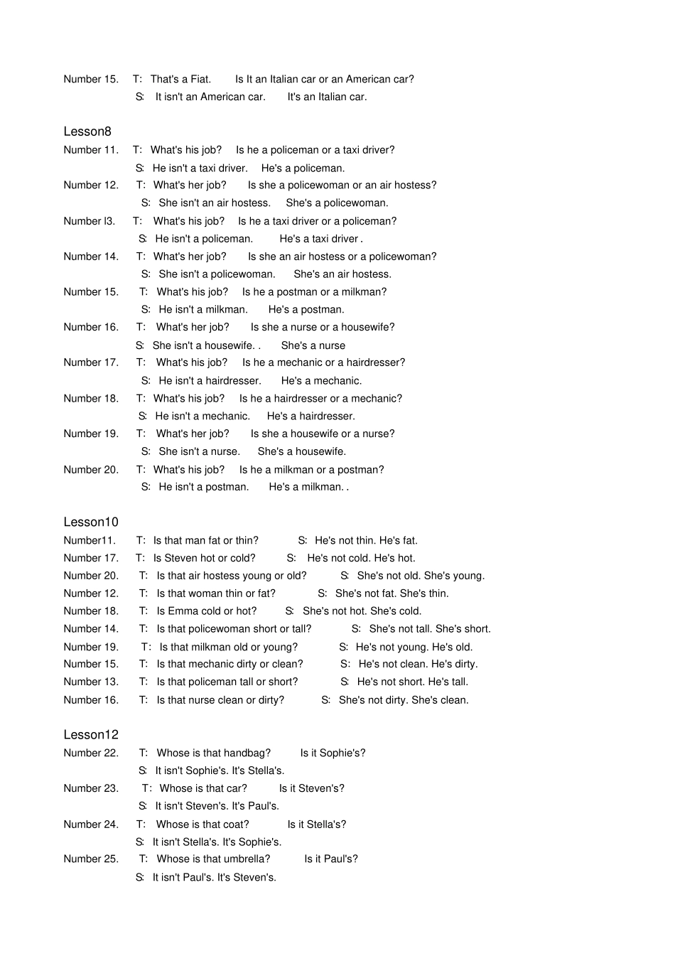 新概念第一册双课听力文本全英文_第2页