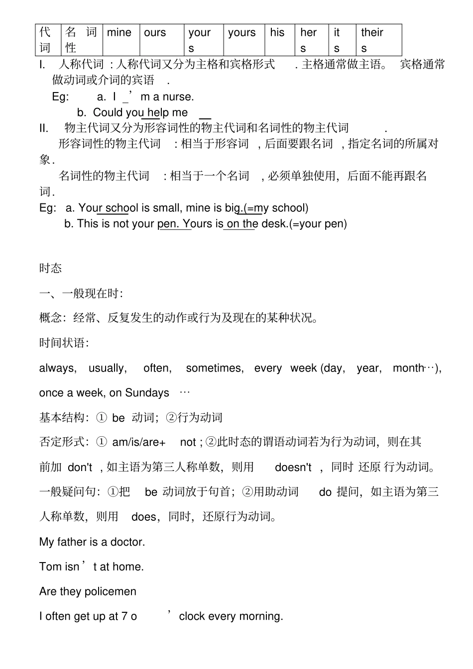 新概念第一册知识点总结讲解_第2页