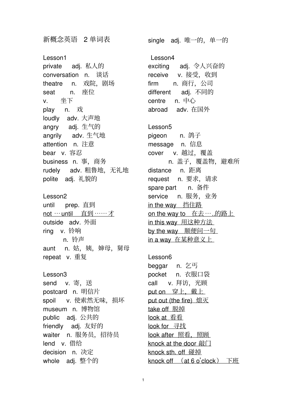 新概念英语2单词表_第1页