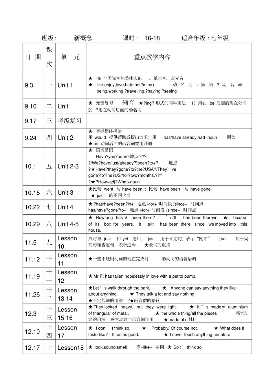 新概念英语3A教学计划_第3页