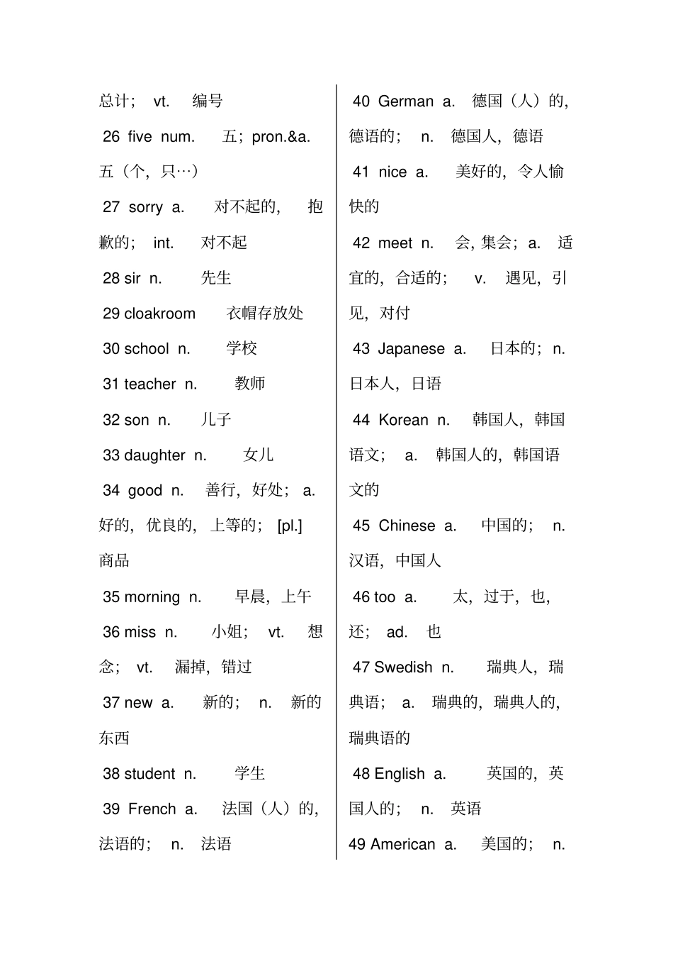 新概念英语第一册单词表汇总_第2页