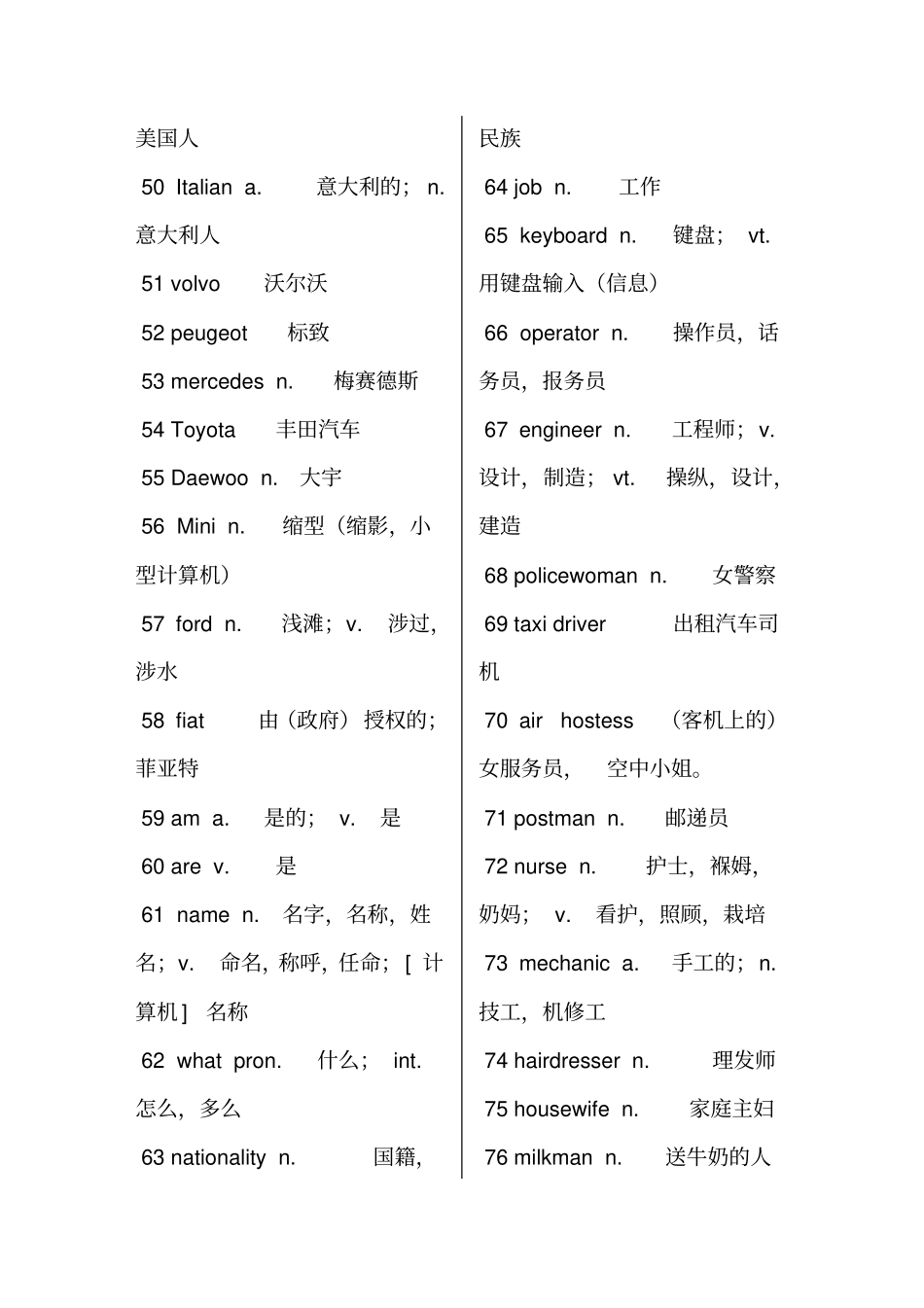 新概念英语第一册单词表汇总_第3页