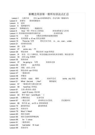 新概念英语第一册所有语法点汇总