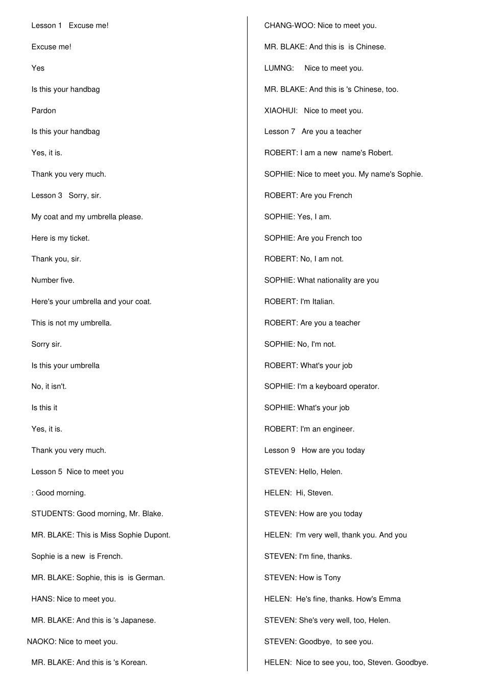 新概念英语第一册课文背诵版_第1页