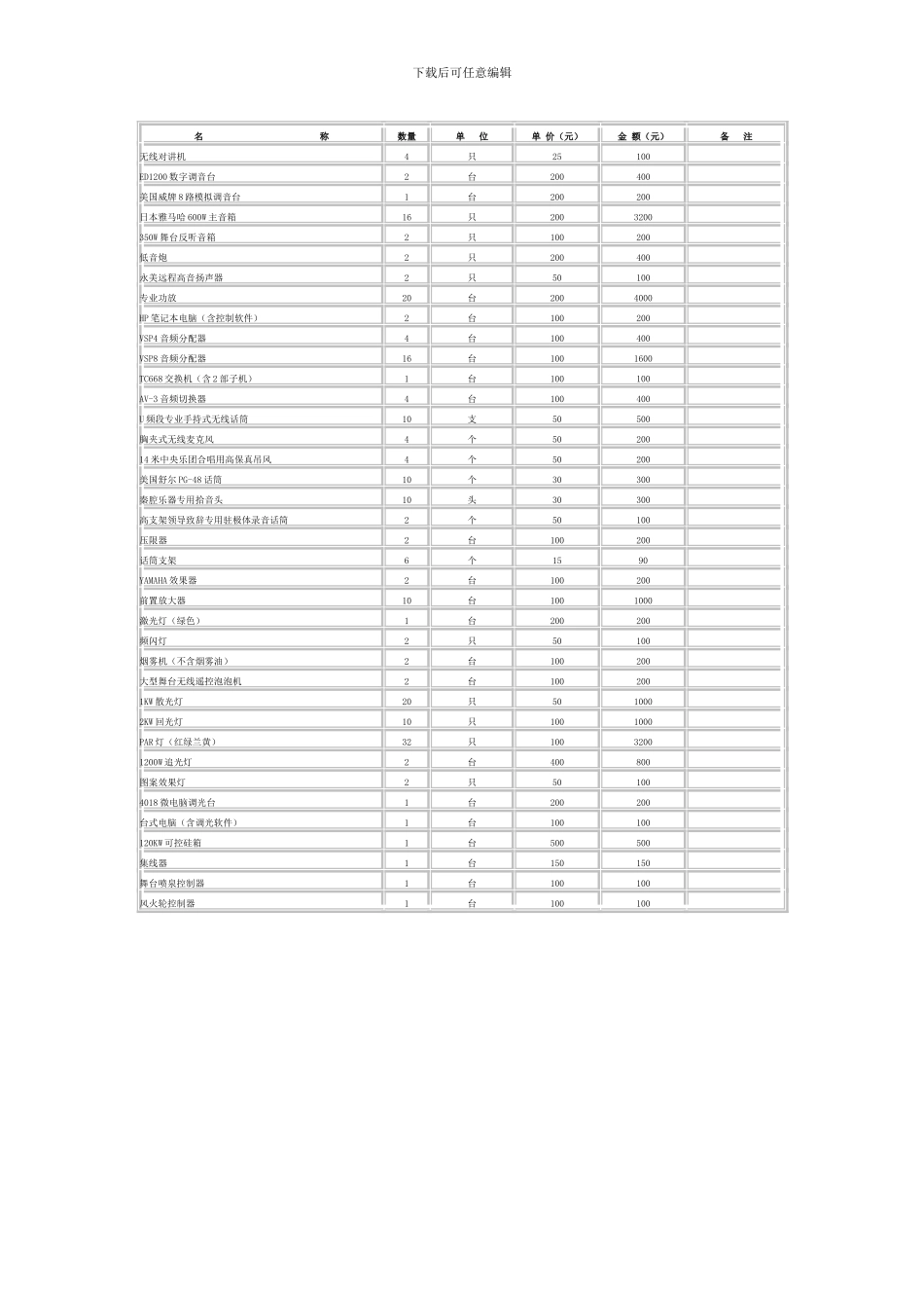 演出设备租赁协议书_第3页
