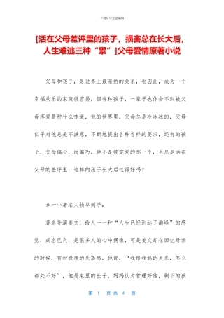 父母爱情原著小说