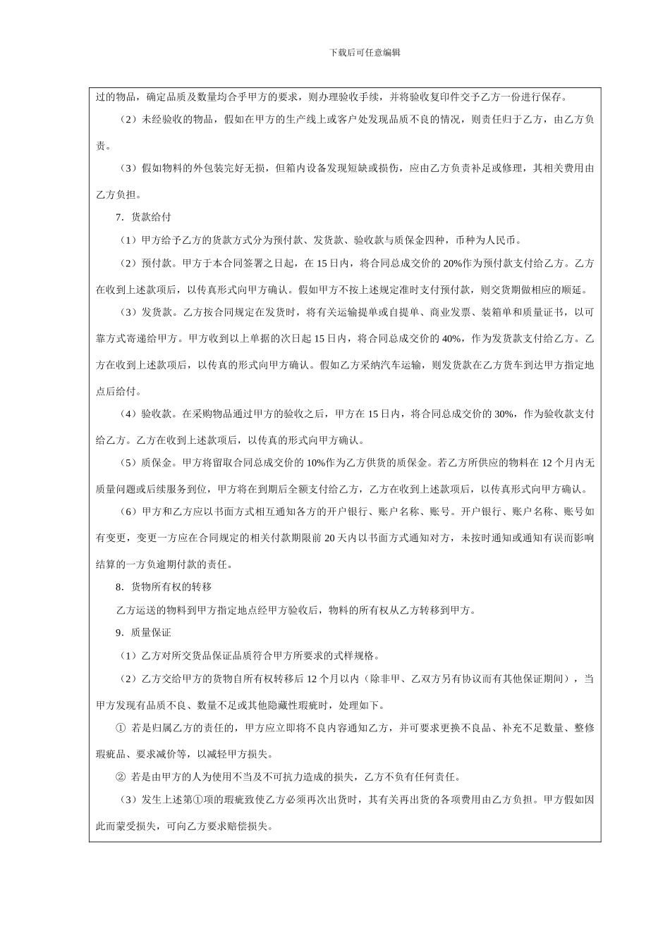 物料采购合同范本_第3页
