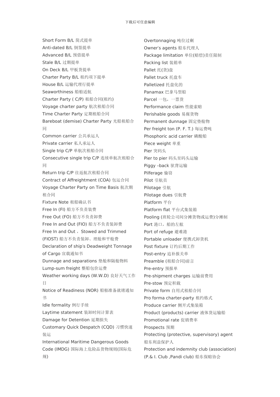 物流专业术语英文翻译_第2页