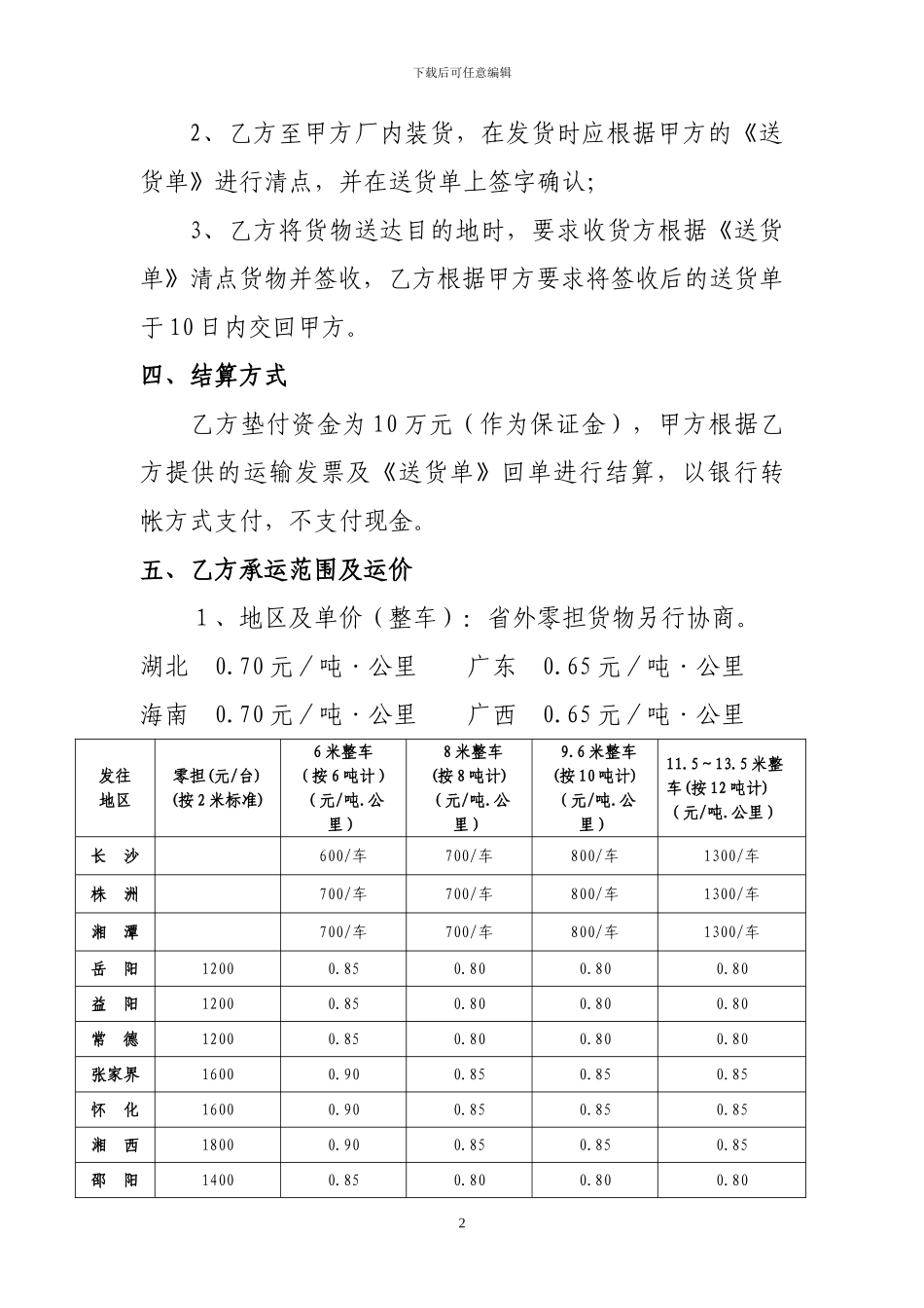 物流公司货物运输合同_第2页