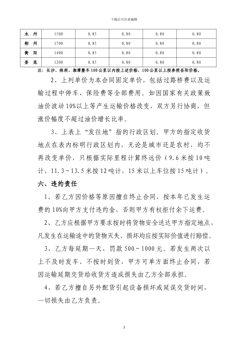 物流公司货物运输合同_第3页