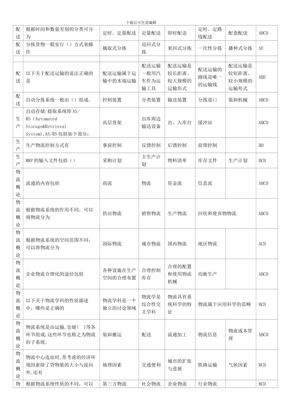 物流员多项选择题_第3页