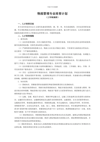 物流管理专业培养计划-6355