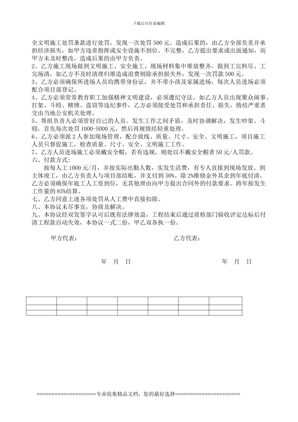 瓦工班组劳务合同_第2页