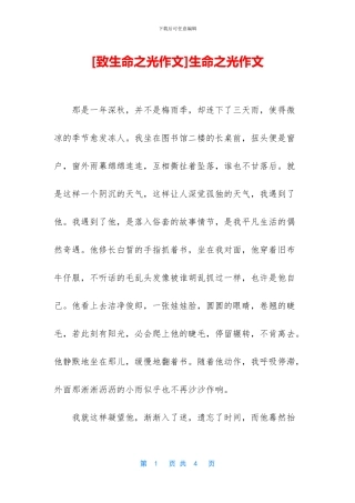 生命之光作文(1)
