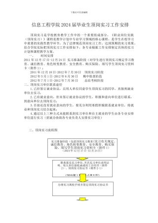 生顶岗实习安排