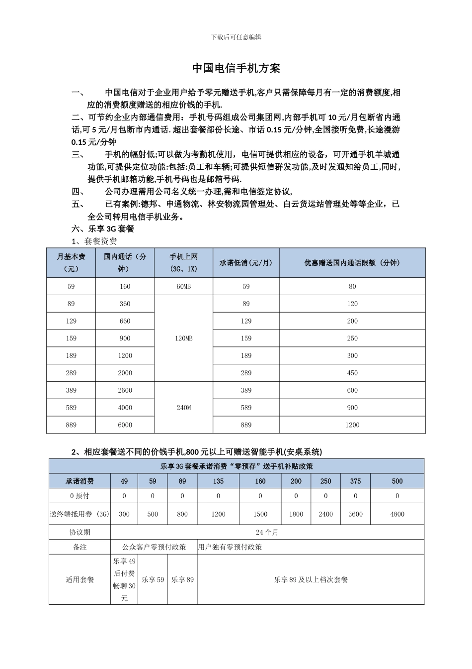 电信手机赠机方案_第1页