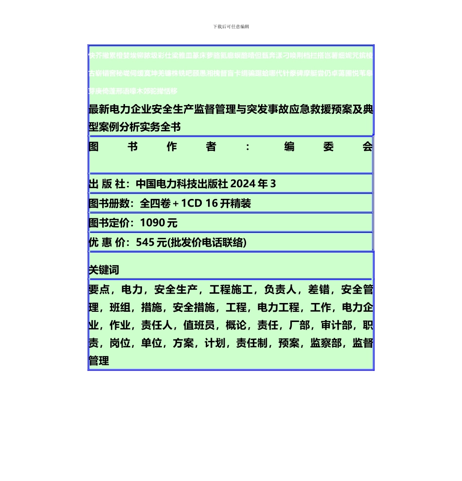 电力企业安全生产监督管理与突发事故应急救援预案及典型案例分析实务全书._第2页
