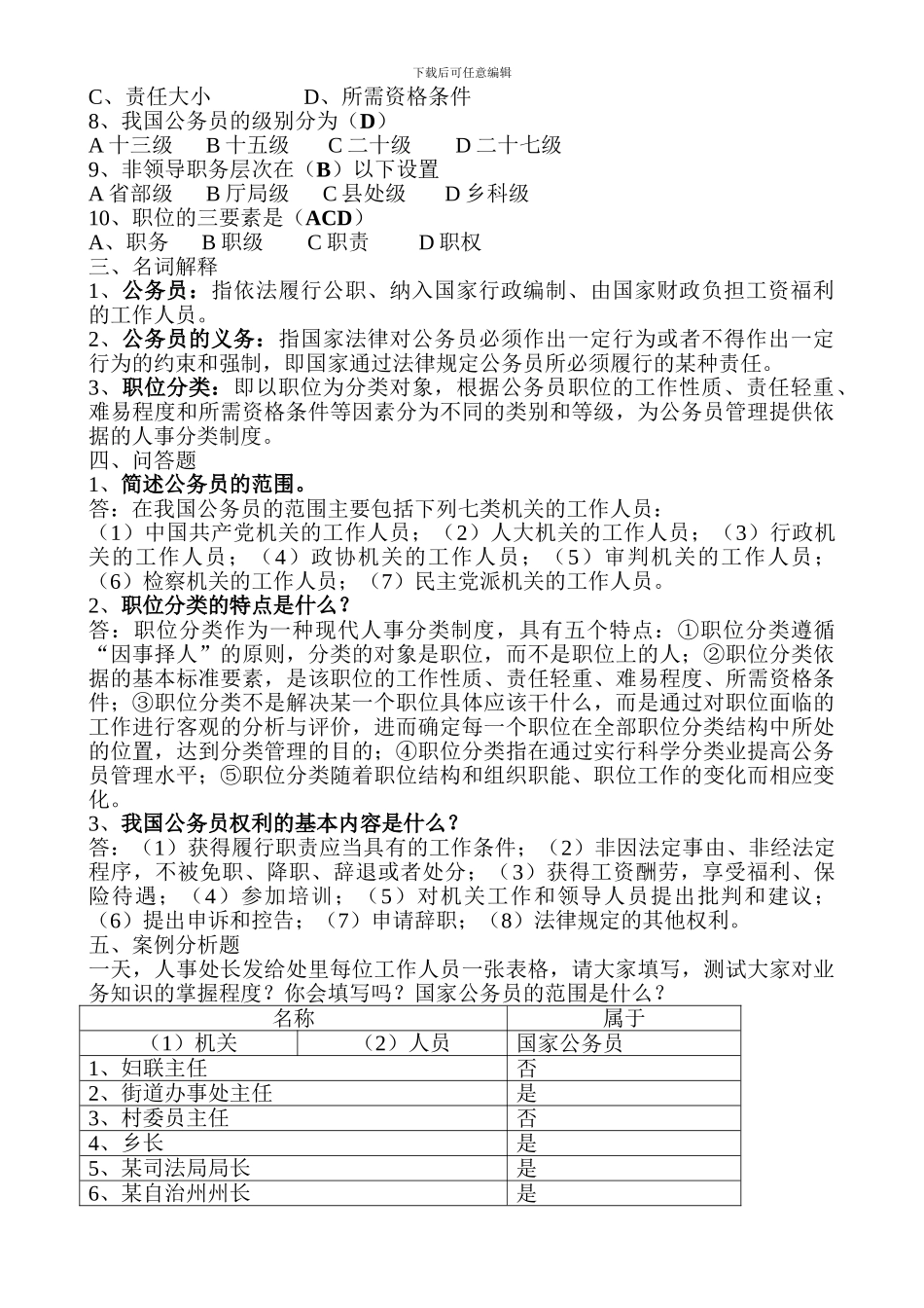 电大---2013年电大行政管理作业国家公务员制度讲座形成性考核册答案_第2页