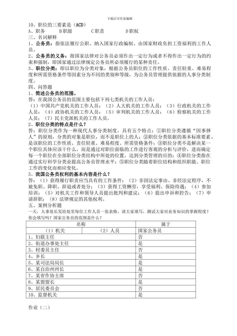 电大---2024年电大行政管理作业国家公务员制度讲座形成性考核册答案_第2页