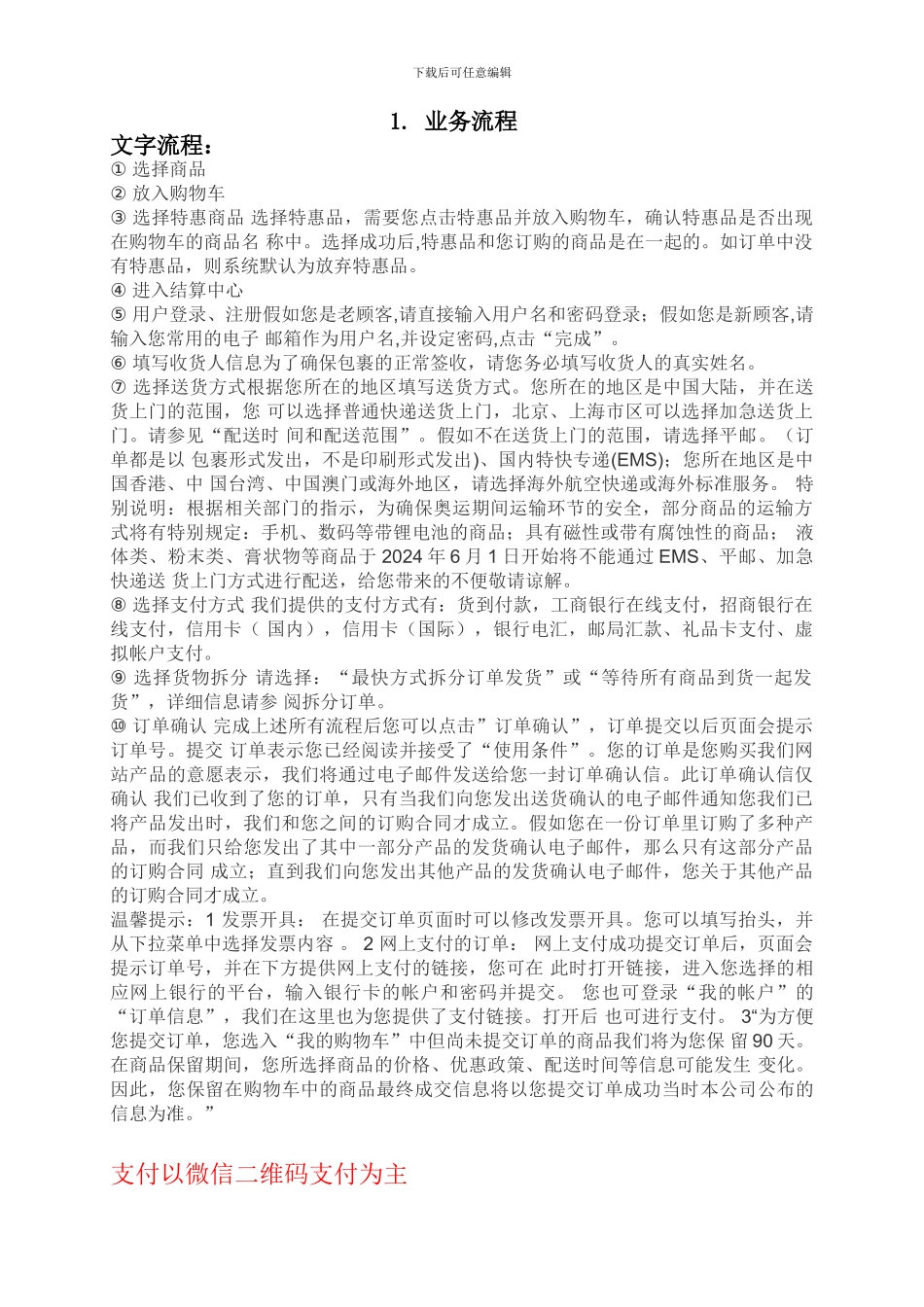 电子商务网购岗位职责_第1页