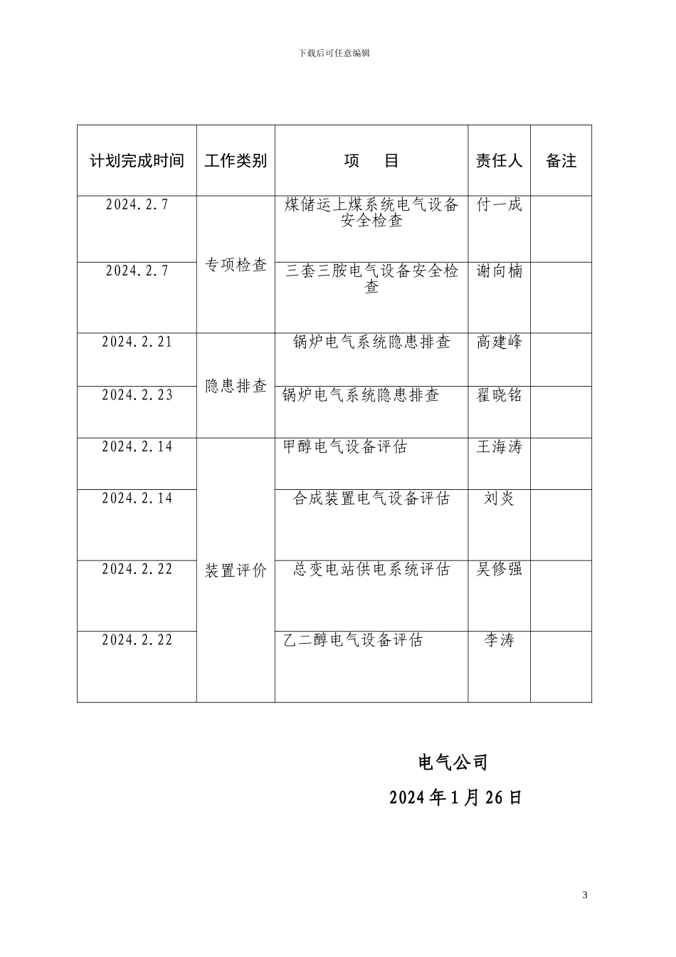 电气公司2024年1月份安全双基总结_第3页