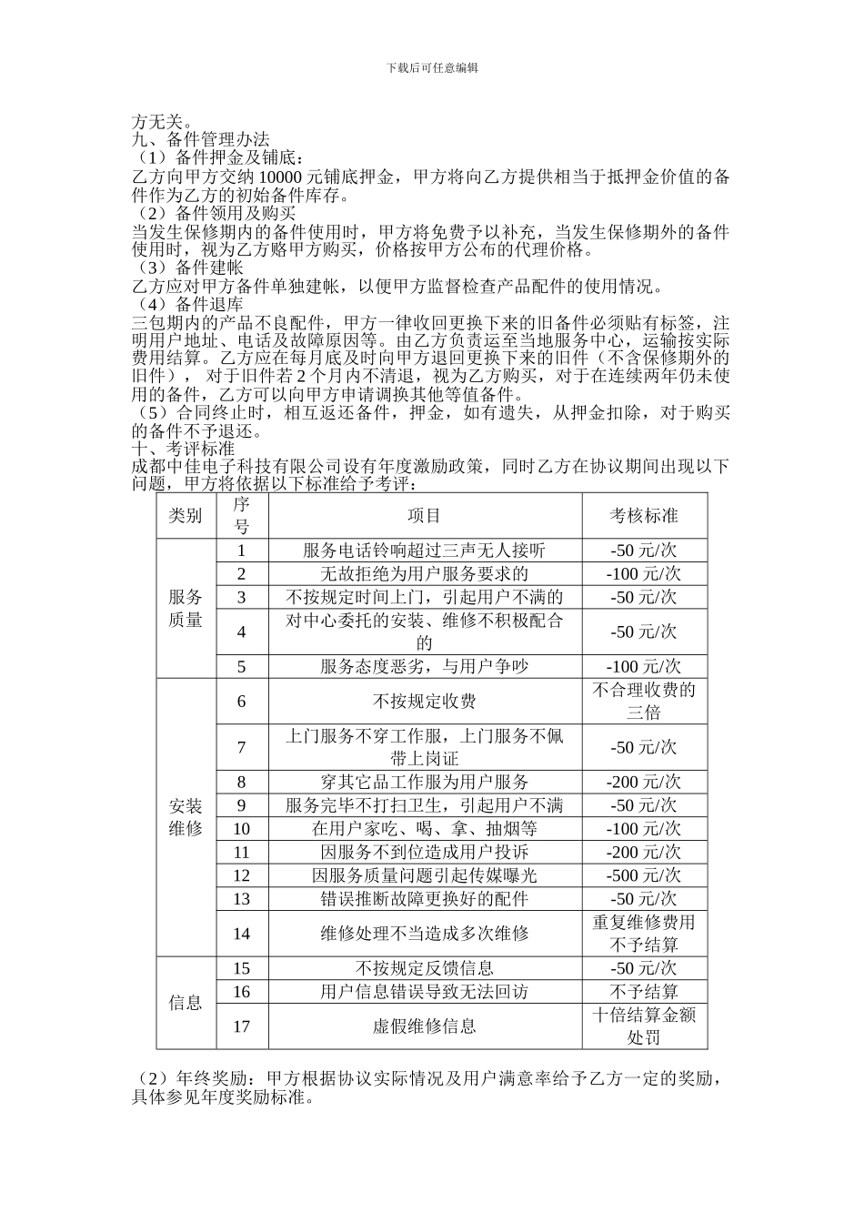 电脑等设备合作售后服务协议_第3页
