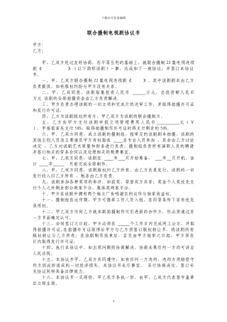 电视剧合作协议