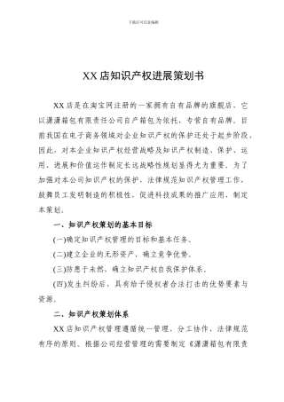 知识产权发展策划书