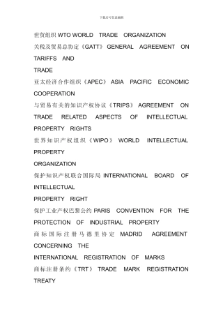 知识产权英语词汇