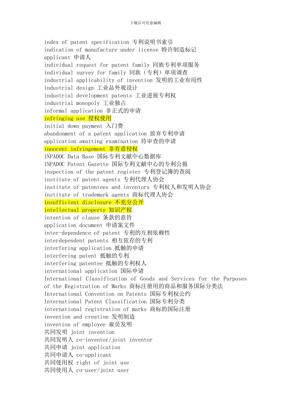 知识产权英语词汇大全_第2页