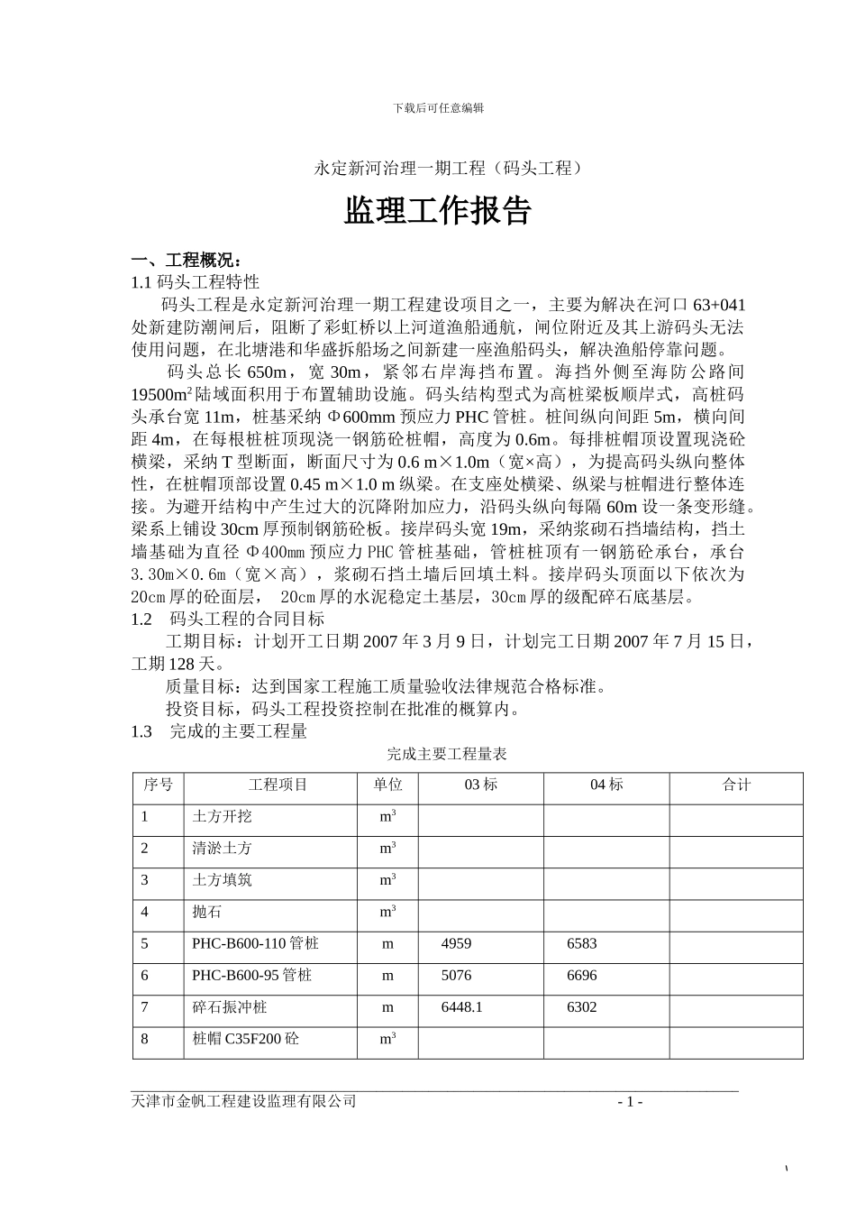 码头监理工作报告_第1页