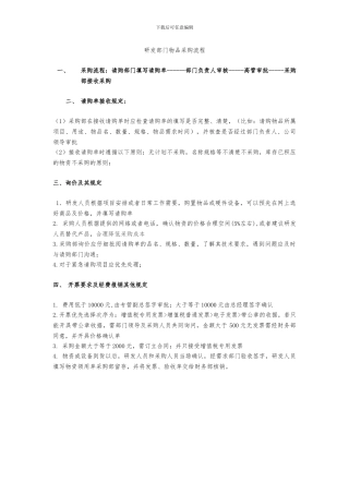 研发物资购置流程