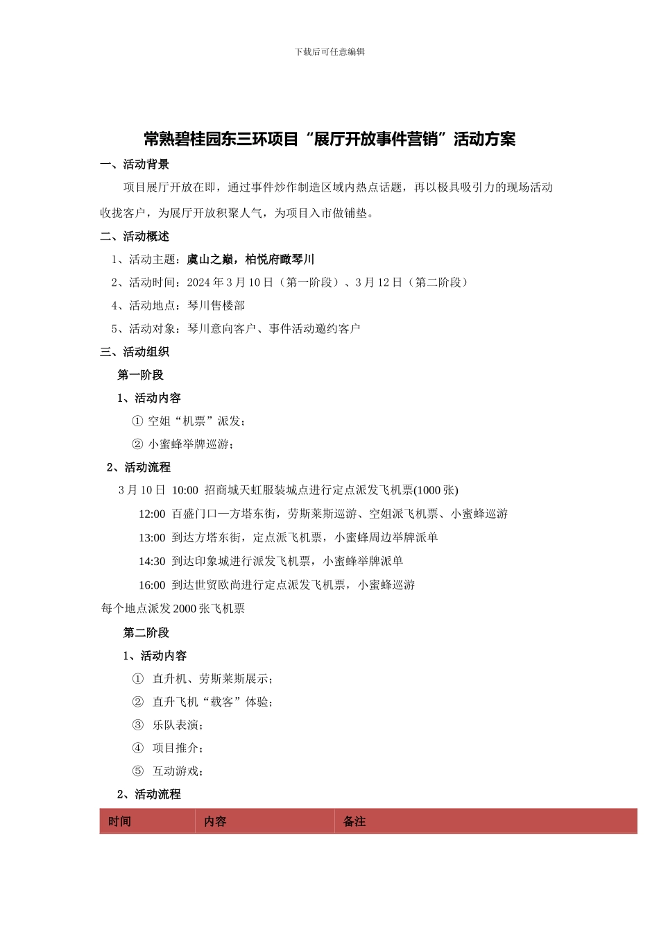 碧桂园东三环项目“展厅开放事件营销”活动方案_第1页
