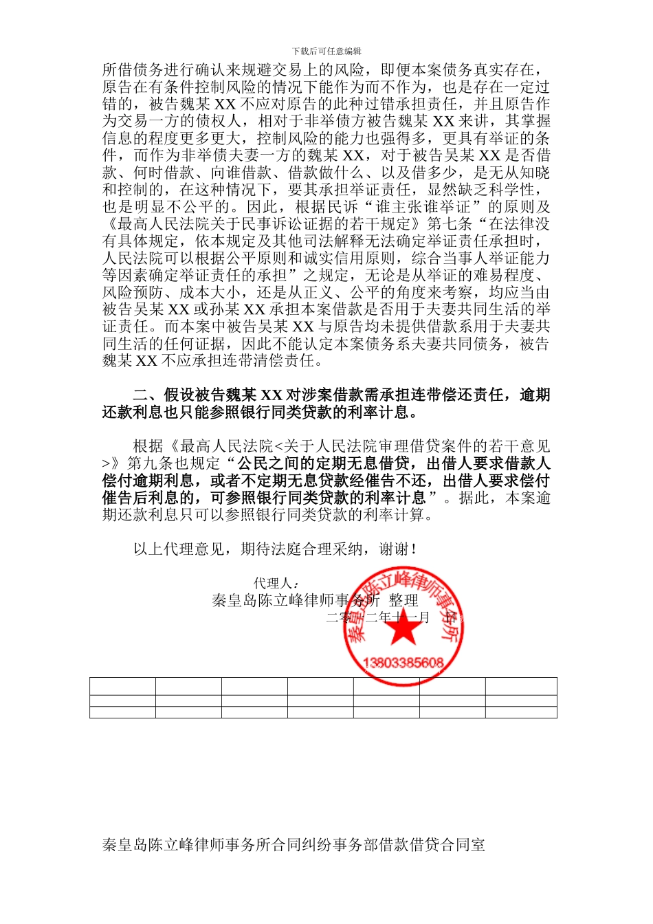 秦皇岛律师：借款借贷合同纠纷成功代理词_第3页