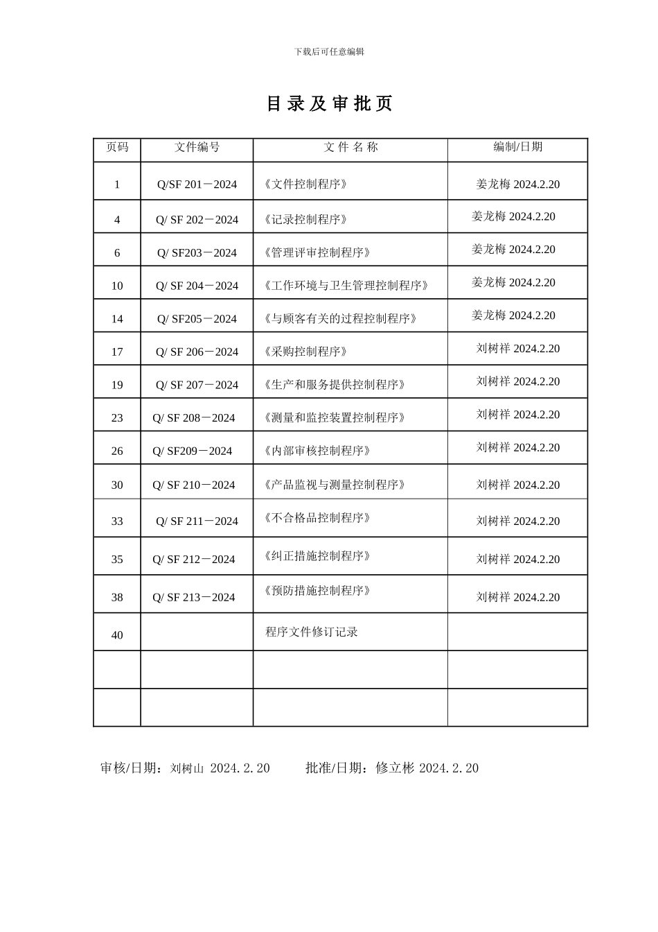 程序文件封页_第2页