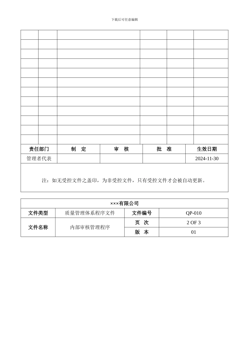 程序文件十-内部审核管理程序_第2页