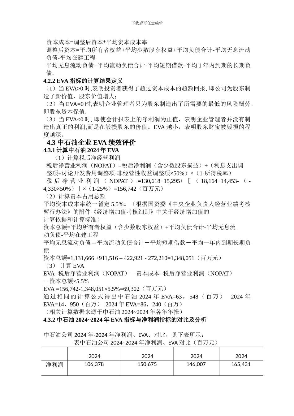 第四章-基于核心财务指标EVA对中石油企业绩效评价进行分析_第2页
