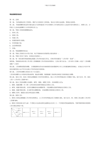 等级薪酬管理制度