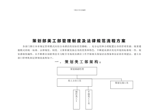 策划美工部管理制度及规范流程方案
