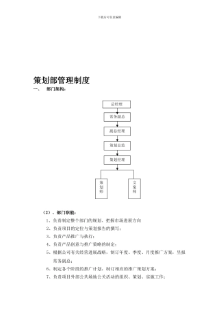 策划部管理制度0107